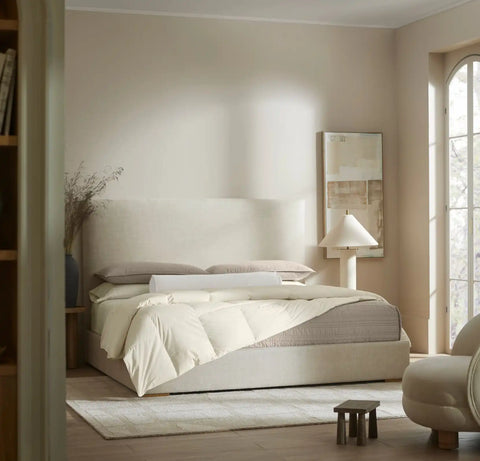 Percale Quilted Down Alternative Comforter Cream