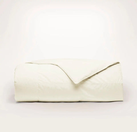 Percale Quilted Down Comforter Cream