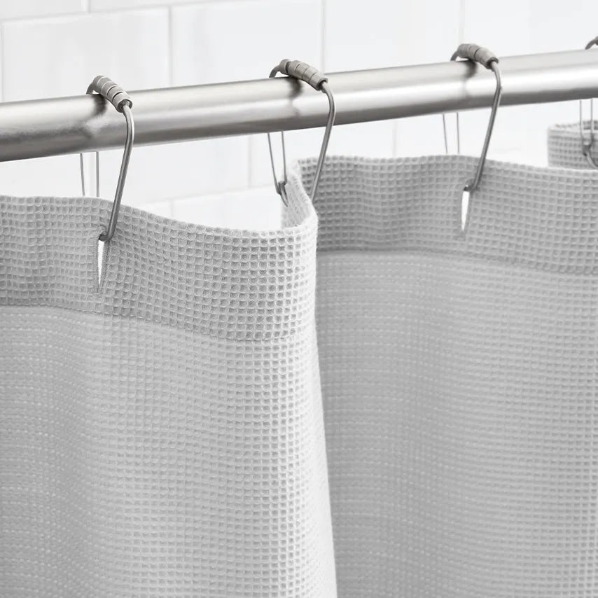 Waffle Shower Curtain Pale Pewter