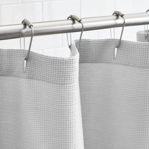Waffle Shower Curtain Pale Pewter