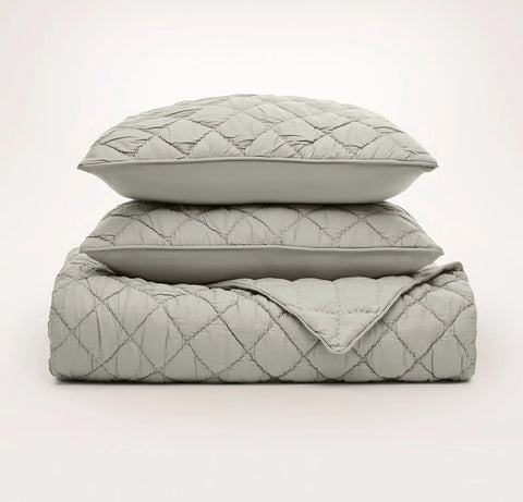 Signature Handstitched Cloud Comforter Set Pewter