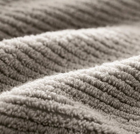 Turkish Ribbed Washcloths (Pair) Pewter