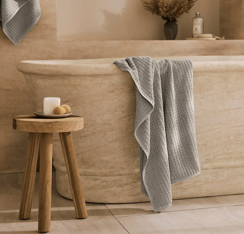 Turkish Waffle Bath Towel Pewter