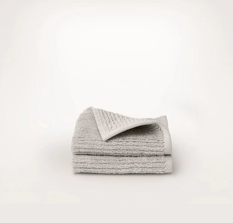 Turkish Ribbed Washcloths (Pair) Pewter