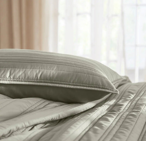 Signature Stripe Quilt Set Sageleaf