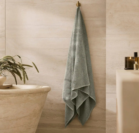 Turkish Ribbed Bath Sheet Sageleaf