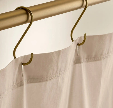 Ottoman Ribbed Shower Curtain Sand