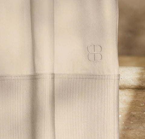 Ottoman Ribbed Shower Curtain Sand