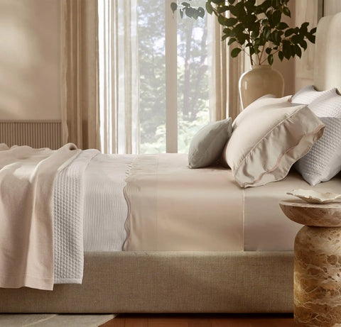 Signature Embellished Sheet Set Sandstone/Desert Sand Curved Edge