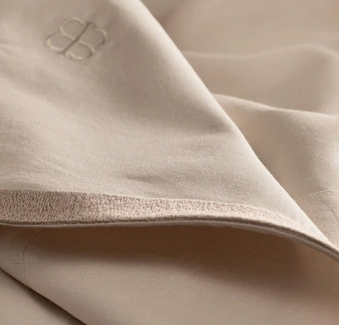Signature Embellished Sheet Set Sandstone/Desert Sand Curved Edge