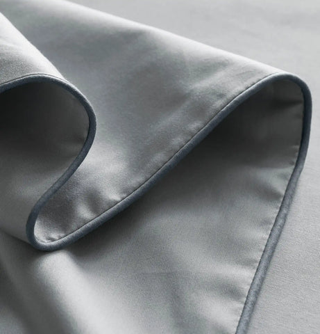 Signature Embellished Sheet Set Shore/Bluestone Piped Edge