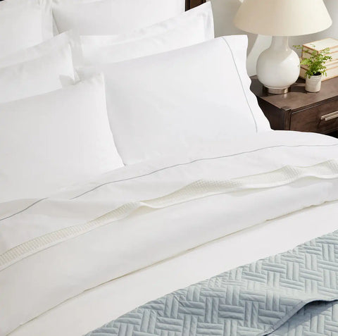 Signature Embellished Pillowcase Set White/Shore Embroidered