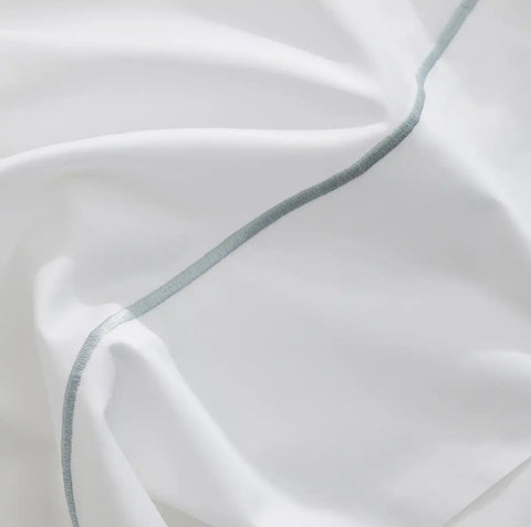 Signature Embellished Sheet Set White/Shore Embroidered