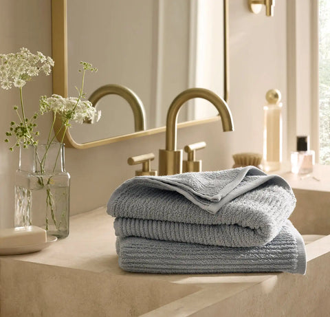 Turkish Ribbed Hand Towels (Pair) Shore