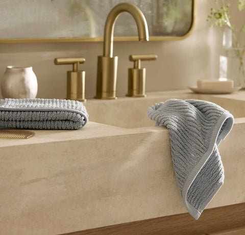 Turkish Ribbed Washcloths (Pair) Shore