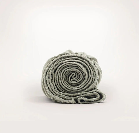 Percale Hemmed Fitted Sheet Sageleaf