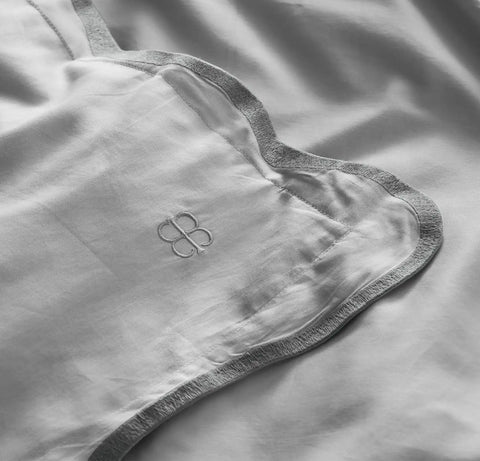 Signature Embellished Duvet Set Sky/Shore Curved Edge