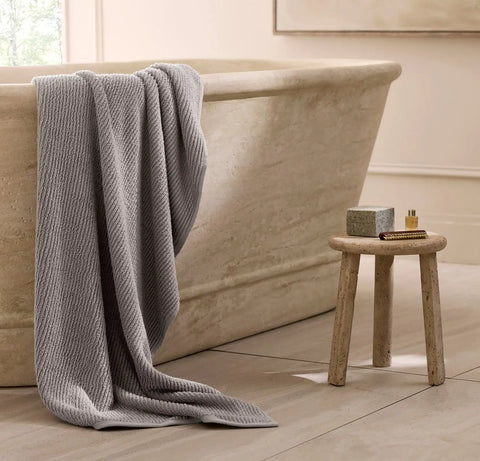 Turkish Ribbed Bath Sheet Stone