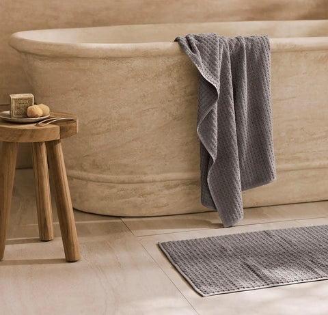 Turkish Waffle Bath Mat Stone