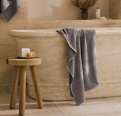 Turkish Waffle Bath Towel Stone