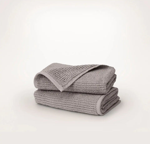 Turkish Ribbed Hand Towels (Pair) Stone
