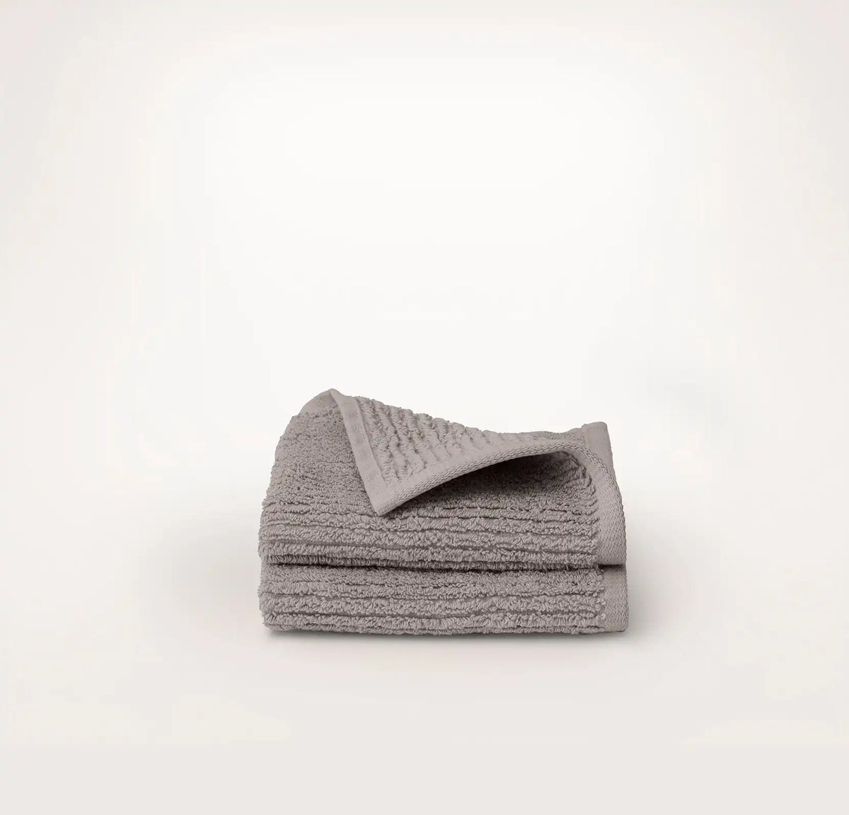 Turkish Ribbed Washcloths (Pair) Stone