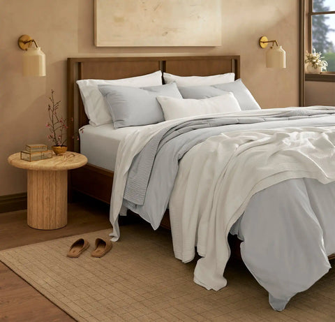 Signature Vintage Washed Duvet Set Vintage Sky