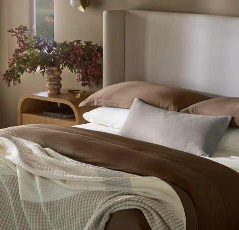 Signature Hemmed Duvet Set Walnut