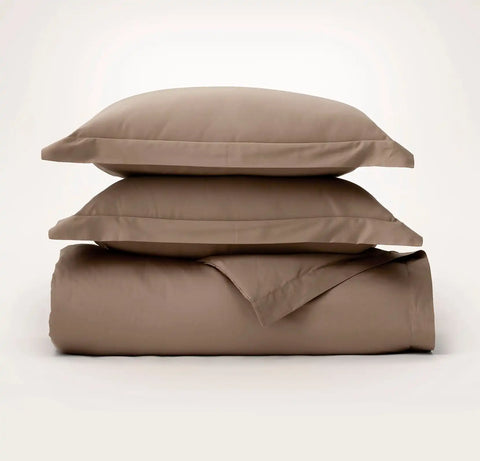 Signature Hemmed Duvet Set Walnut