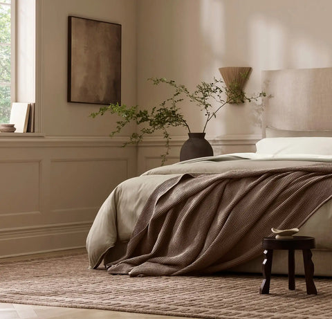 Waffle Bed Blanket Walnut