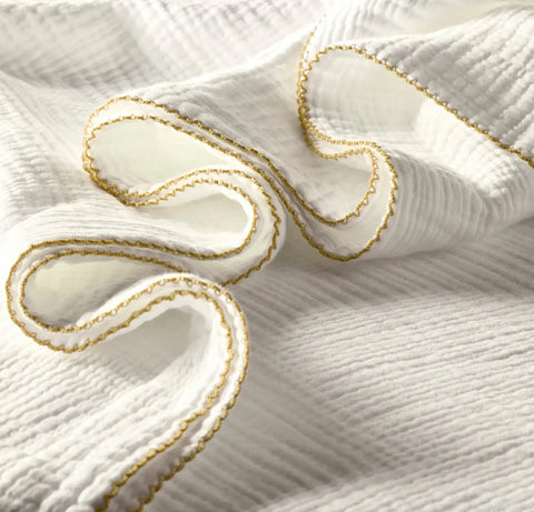 Dream Bed Blanket White/Honey Picot