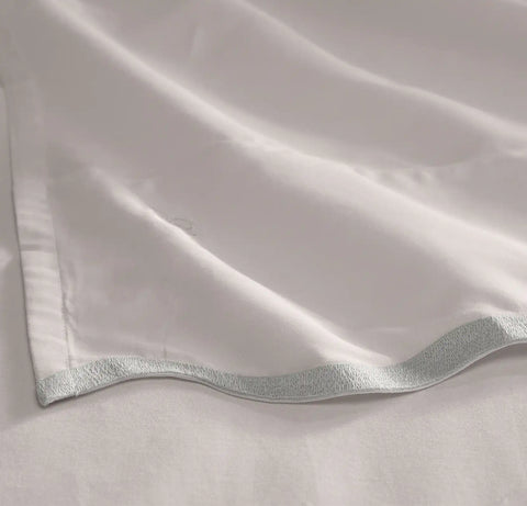 Signature Embellished Sheet Set White/Mist Curved Edge