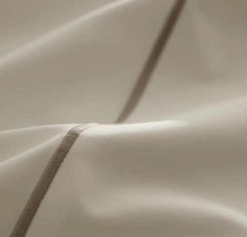 Signature Embellished Sheet Set White/Oak Embroidered