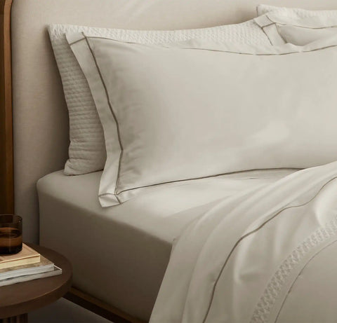 Signature Embellished Duvet Set White/Oak Embroidered