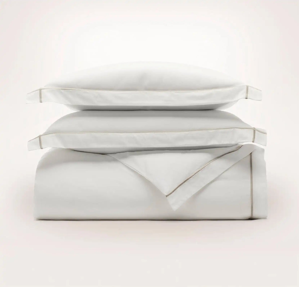 Signature Embellished Duvet Set White/Oak Embroidered