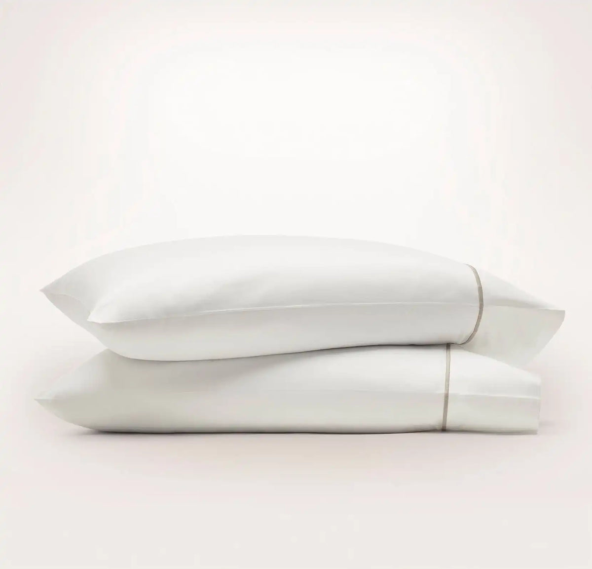 Signature Embellished Pillowcase Set White/Oak Embroidered