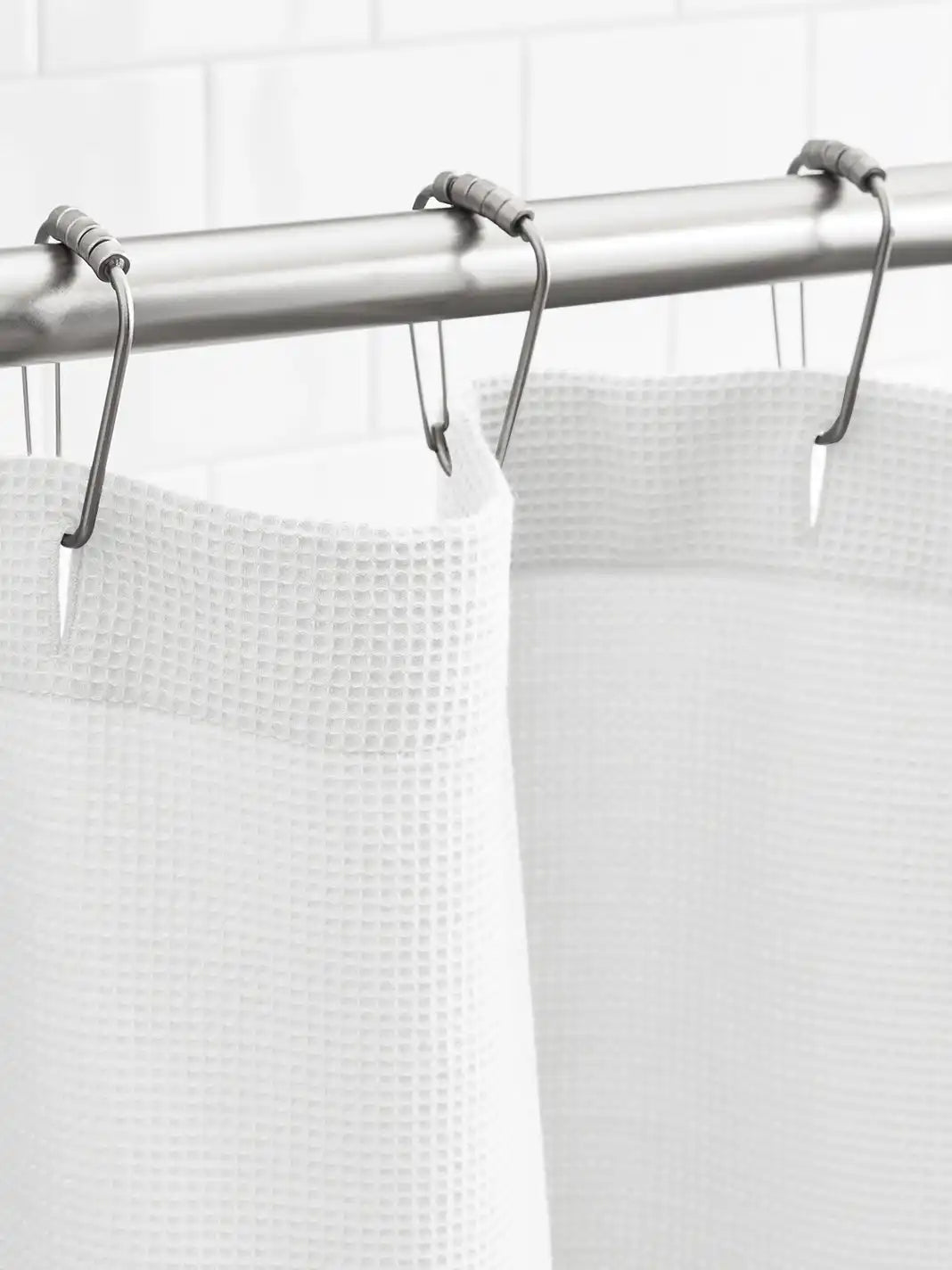 Waffle Shower Curtain White