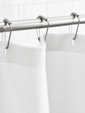 Waffle Shower Curtain White