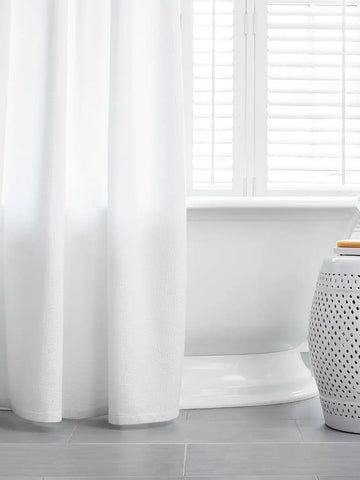 Waffle Shower Curtain White