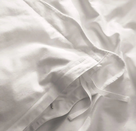 Signature Embellished Duvet Set White/White Curved Edge