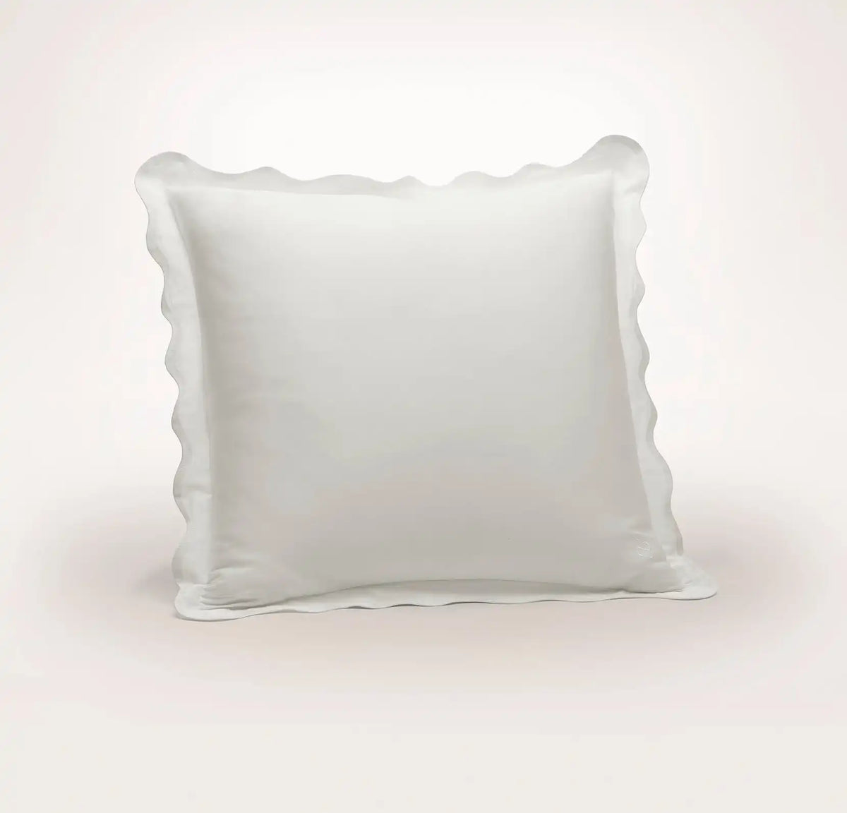 Signature Embellished Sham White/White Curved Edge