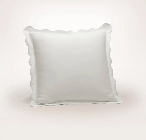Signature Embellished Sham White/White Curved Edge