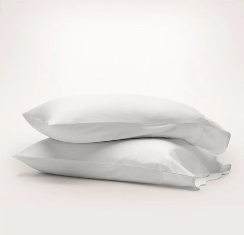 Signature Embellished Pillowcase Set White/White Curved Edge