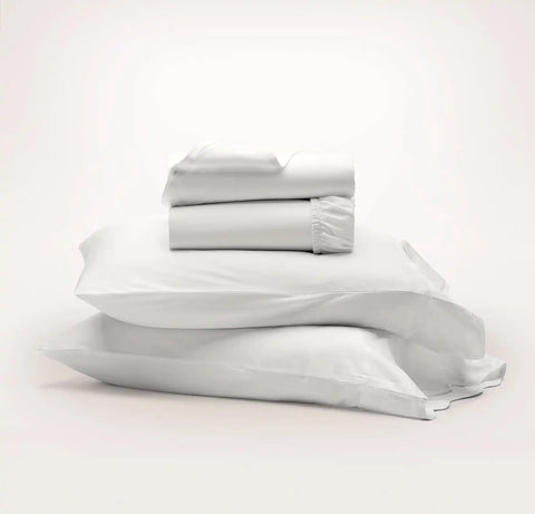 Signature Embellished Sheet Set White/White Curved Edge