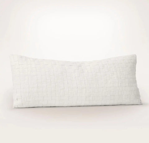 Linen Woven Icon Pillow Cover White