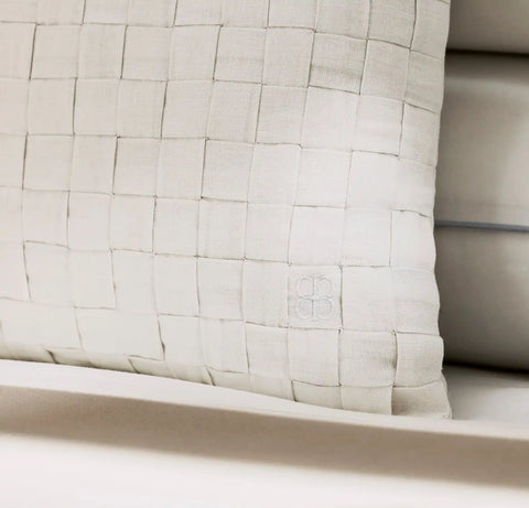 Linen Woven Icon Pillow Cover White