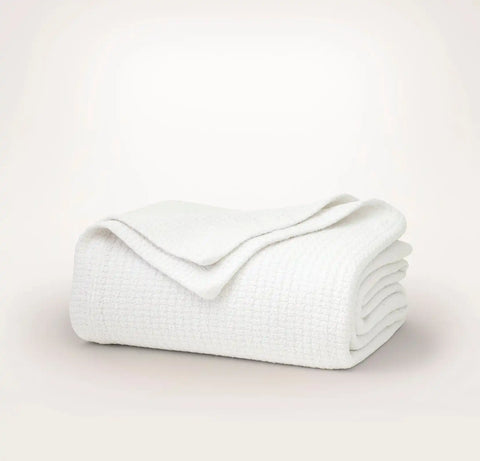 Modern Crochet Bed Blanket White