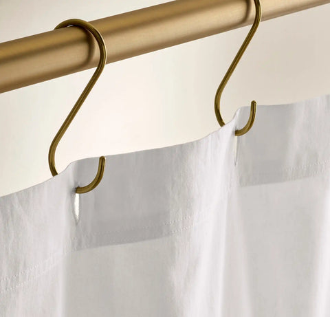 Ottoman Ribbed Shower Curtain White