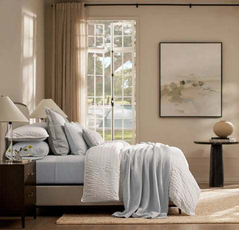 Relaxed Seersucker Duvet Set White