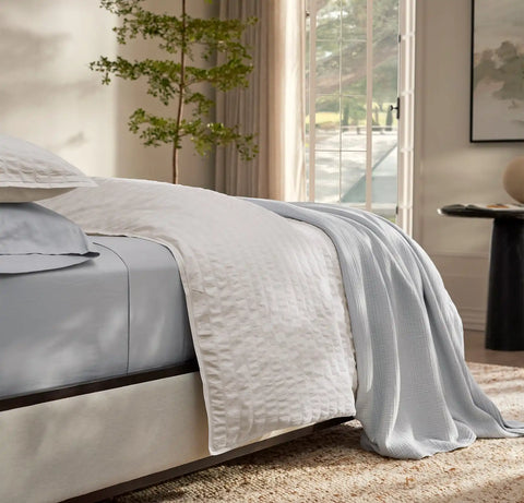 Relaxed Seersucker Duvet Set White